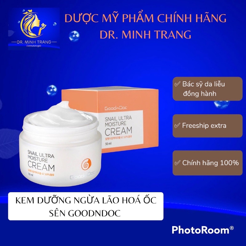 Kem Dưỡng Da Chống Lão Hóa Cấp Ẩm Chống Nhăn Trẻ Hóa Da Từ Ốc Sên GoodnDoc Snail Ultra Moisture Cream