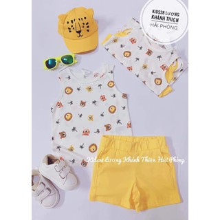 Set quần áo 3 lỗ vàng animal HM H&M size 3-4y_hàng chính hãng Mỹ