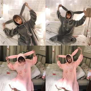 Váy ngủ bông ulzzang tai thỏ