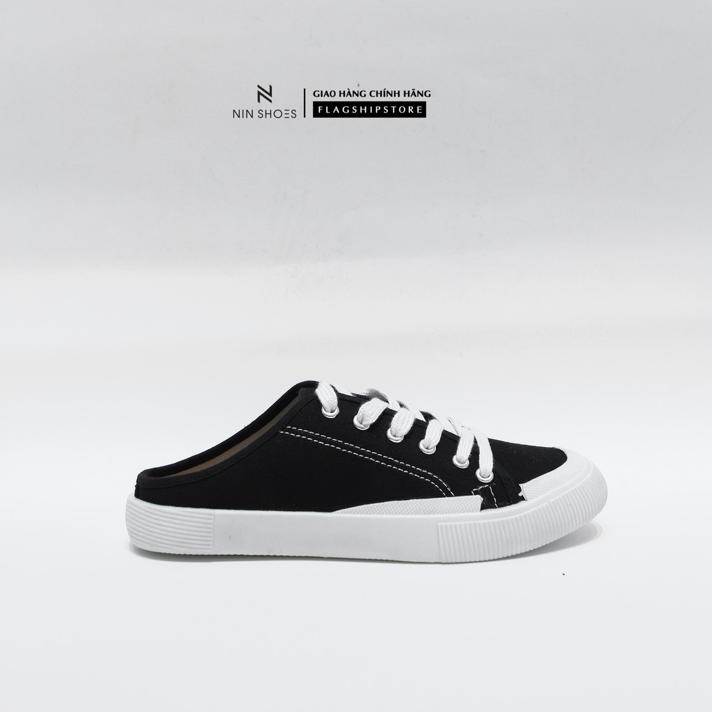 Giày sục nữ Nin Shoes - Giày đạp gót thời trang mũi tròn siêu xinh 2 màu | BigBuy360 - bigbuy360.vn