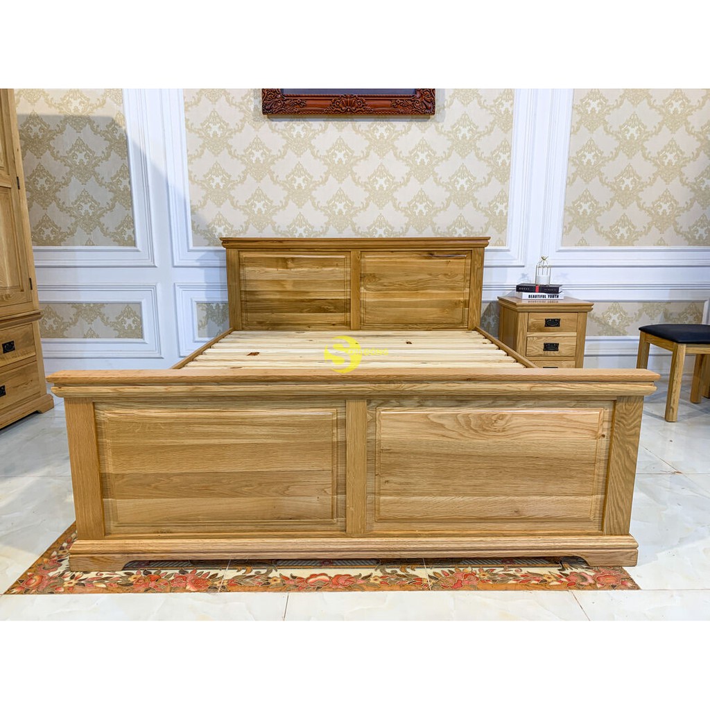 Giường Ngủ Gỗ sồi giá rẻ 1m6 x 2m