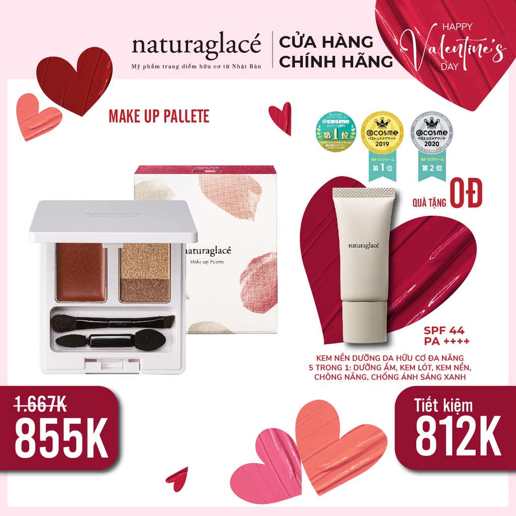 Bảng màu trang điểm đa năng 5in1 naturaglacé Make Up Palette (02 - Strawberry Mocha), 7g