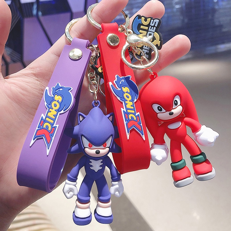 Dễ thương Búp bê Sonic Phim hoạt hình Móc khóa Màu nhựa Búp bê Phụ nữ Túi Mặt dây chuyền Phụ kiện Chuỗi chìa khóa Ô tô Vòng đeo tay Quyến rũ Quà tặng Sáng tạo