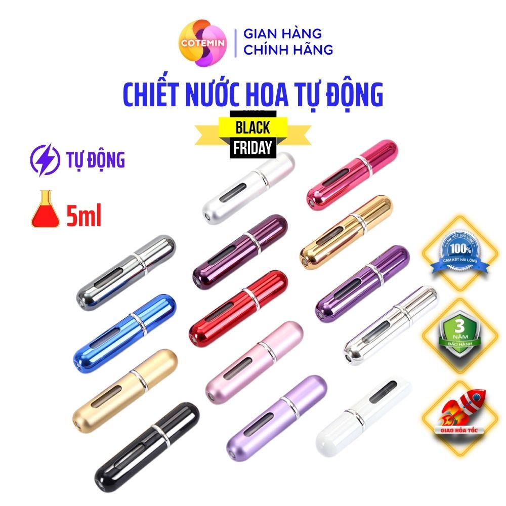 Chai Chiết Nước Hoa Loại Lọ 5ml 10ml 12ml Nhôm Nhiều Màu Chiết Tự Động VECOM