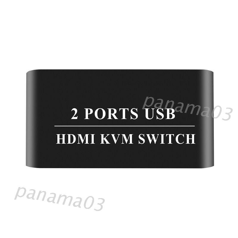 4K HDMI KVM Switch 2-Port USB Manual Switcher Box Keyboard Mouse Splitter