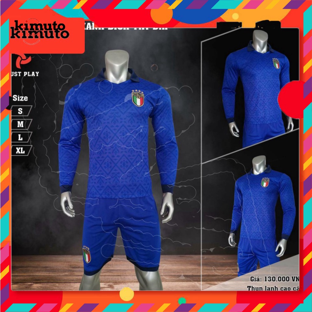 Áo bóng đá đội tuyển Ý️⚽ đồ đá banh tay dài Đội Tuyển Ý ️⚽Vải thun lạnh cao cấp mùa giải 2021-2022