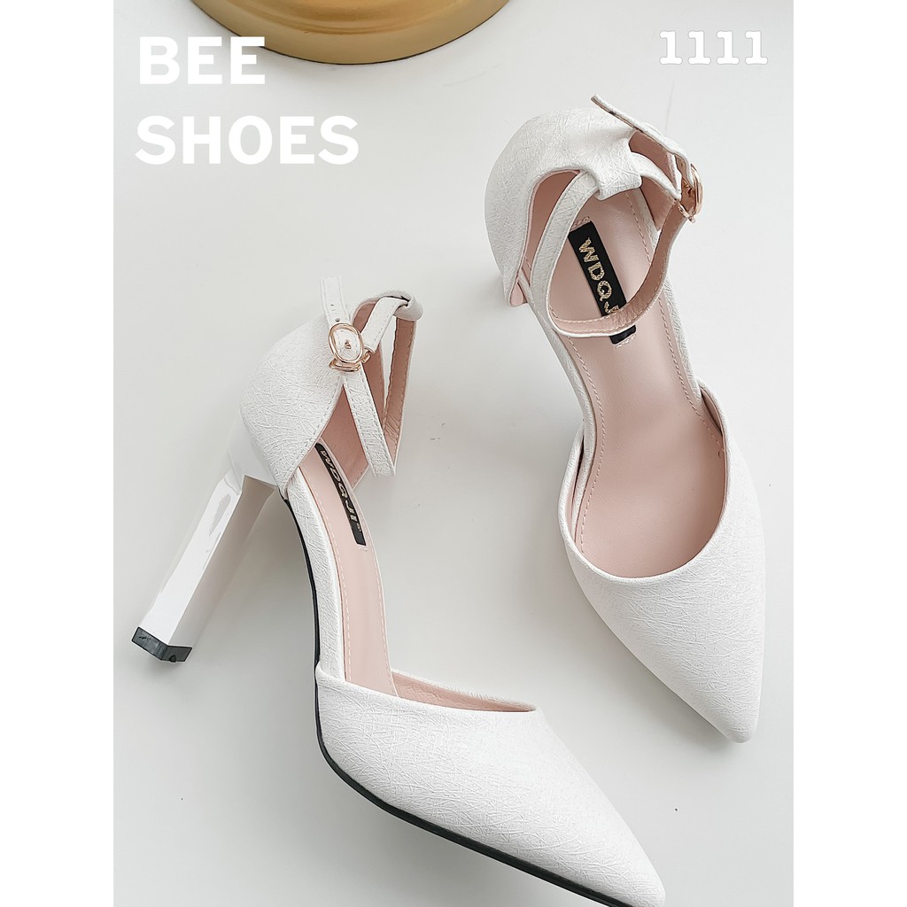 BEESHOES - GIÀY CAO GÓT NỮ MŨI NHỌN - GIÀY CAO GÓT MŨI NHỌN GÓT CAO 9 PHÂN ĐI SIÊU ÊM SIÊU MỀM SẴN MÀU TRẮNG 201111