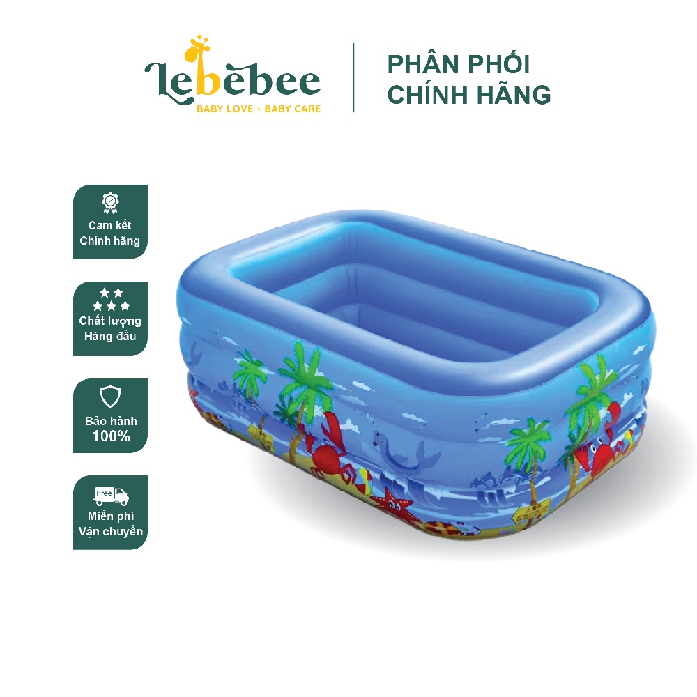 Bể bơi, phao bơi BBL hình chữ nhật 3 tầng cao cấp cho bé – Lebebee