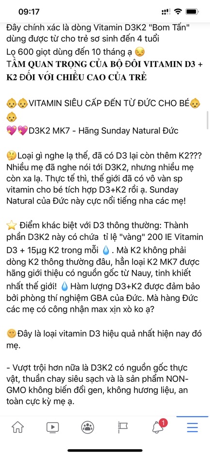 Vitamin D3K2 MK7 Sunday Natural hàng chính hãng Đức