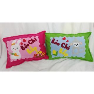 Bộ 2 vỏ gối handmade thỏ trắng ôm cà rốt và khỉ con