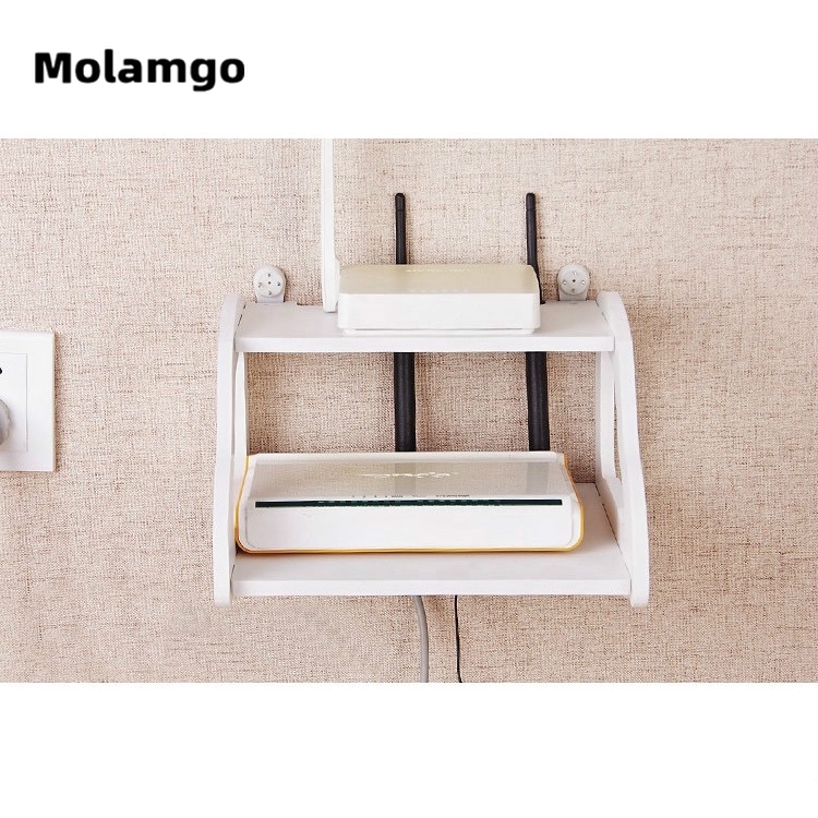 MOLAMGO  Wall Mount Router Rack Bedroom Living Room Electricity è Set Top Box Shelf Storage Bracket Partition Wall Mount Rack