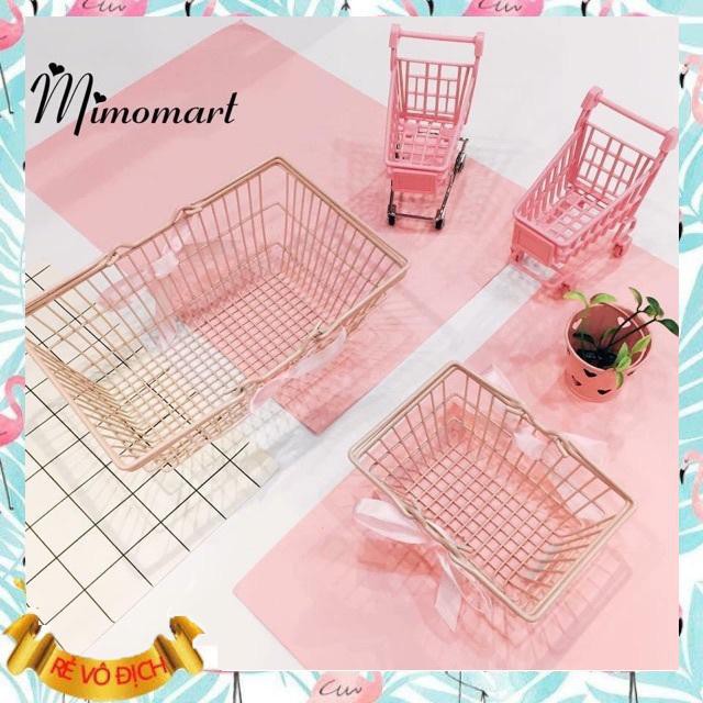 Giỏ Sắt Nơ Hồng Pastel Phụ Kiện Chụp Ảnh Trang Trí Nhà Và Cửa Hàng Rất Xinh