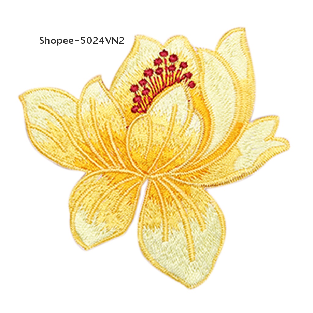 Miếng sticker ủi thêu hình hoa sen DIY