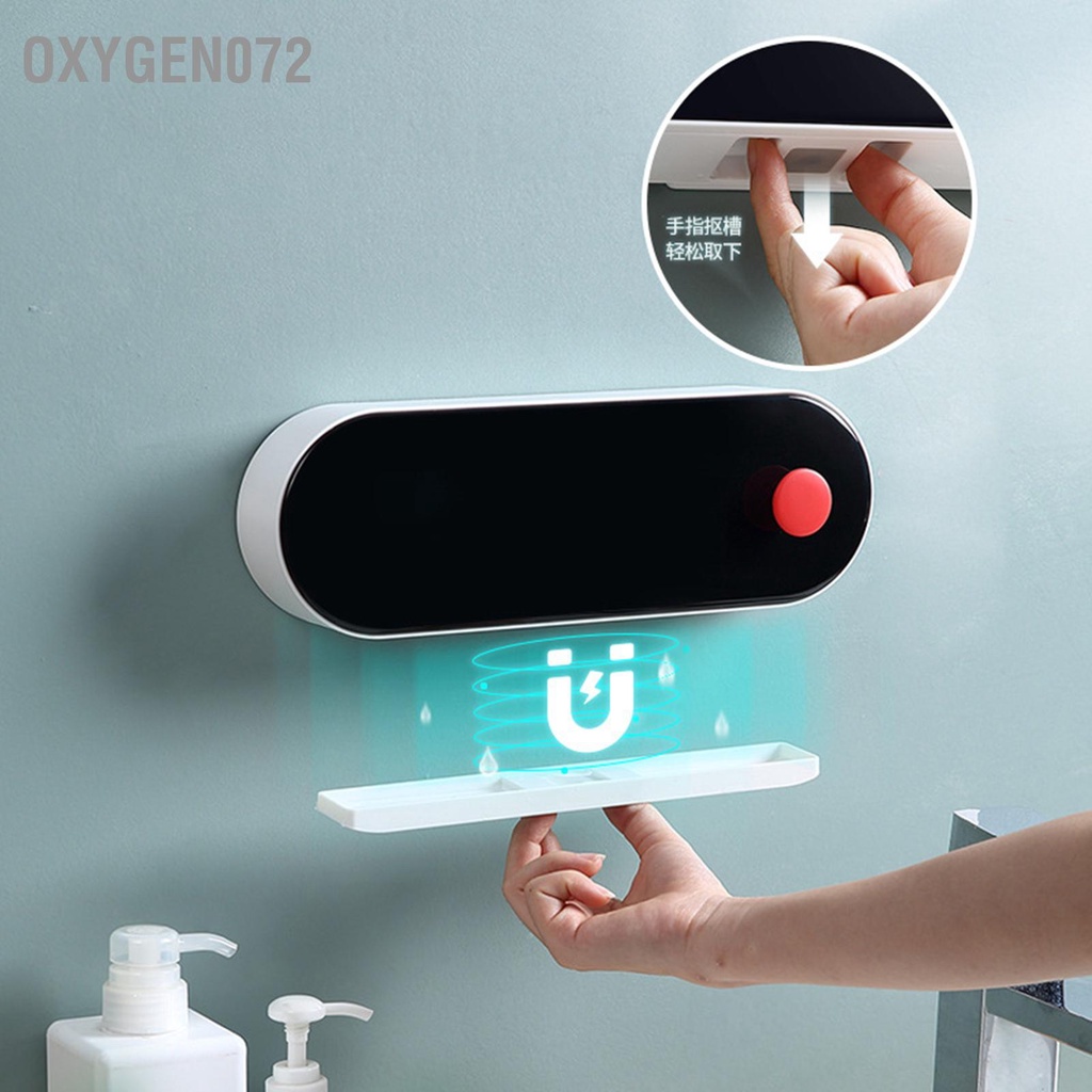 Oxygen072 Hộp đựng xà phòng gắn tường thoát nước Không đục lỗ Giá đỡ tắm đa năng có nắp đậy chống bụi
