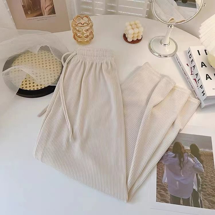 171211 |Bảng Phấn Mắt 2 Màu 2 Màu Thời Trang| Quần Dài Lưng Cao Ống Rộng Kiểu Dây Rút Cá Tính Trẻ Trung
