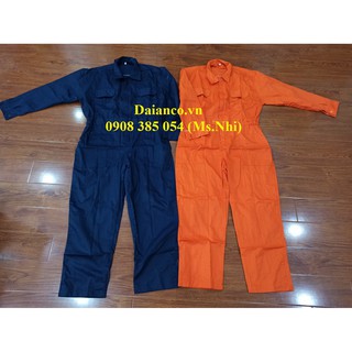 Quần áo bảo hộ lao động áo liền quần vải kaki 65/35