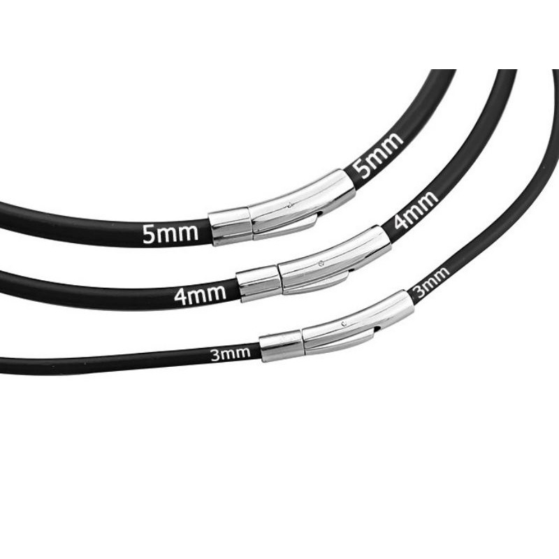 Vòng cổ nam nữ dây cao su khoá bấm inox Hàn Quốc sang chảnh bền đẹp