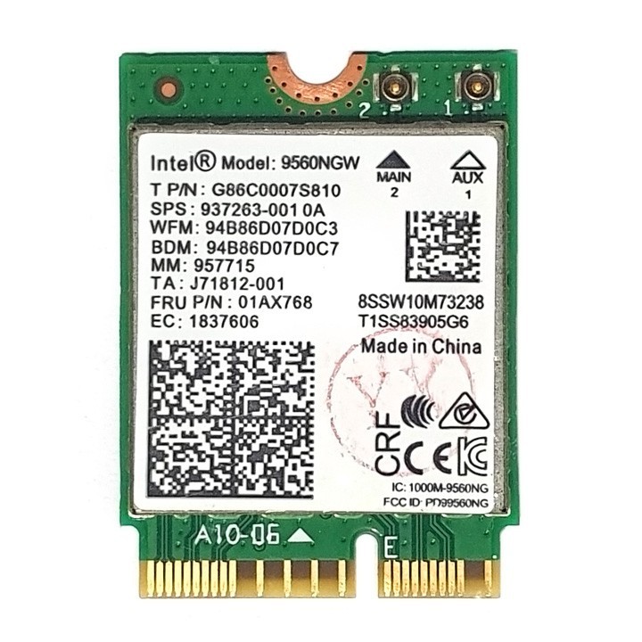 Mua ngay Card wifi chuẩn AC MU-MIMO 1.73Gbps tích hợp bluetooth 5.0 Intel 9560NGW PK04 [Giảm giá 5%]