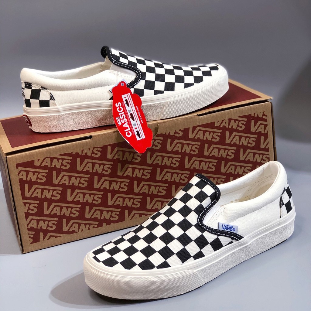 [ Freeship - Xả kho ] Giày slip on kẻ caro, giày checkerboard slip on nam nữ