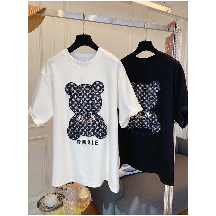 NRVP Áo Thun Cotton Tay Ngắn Cổ Tròn Thời Trang Mùa Hè Phong Cách Hàn Quốc Dành Cho Nữ