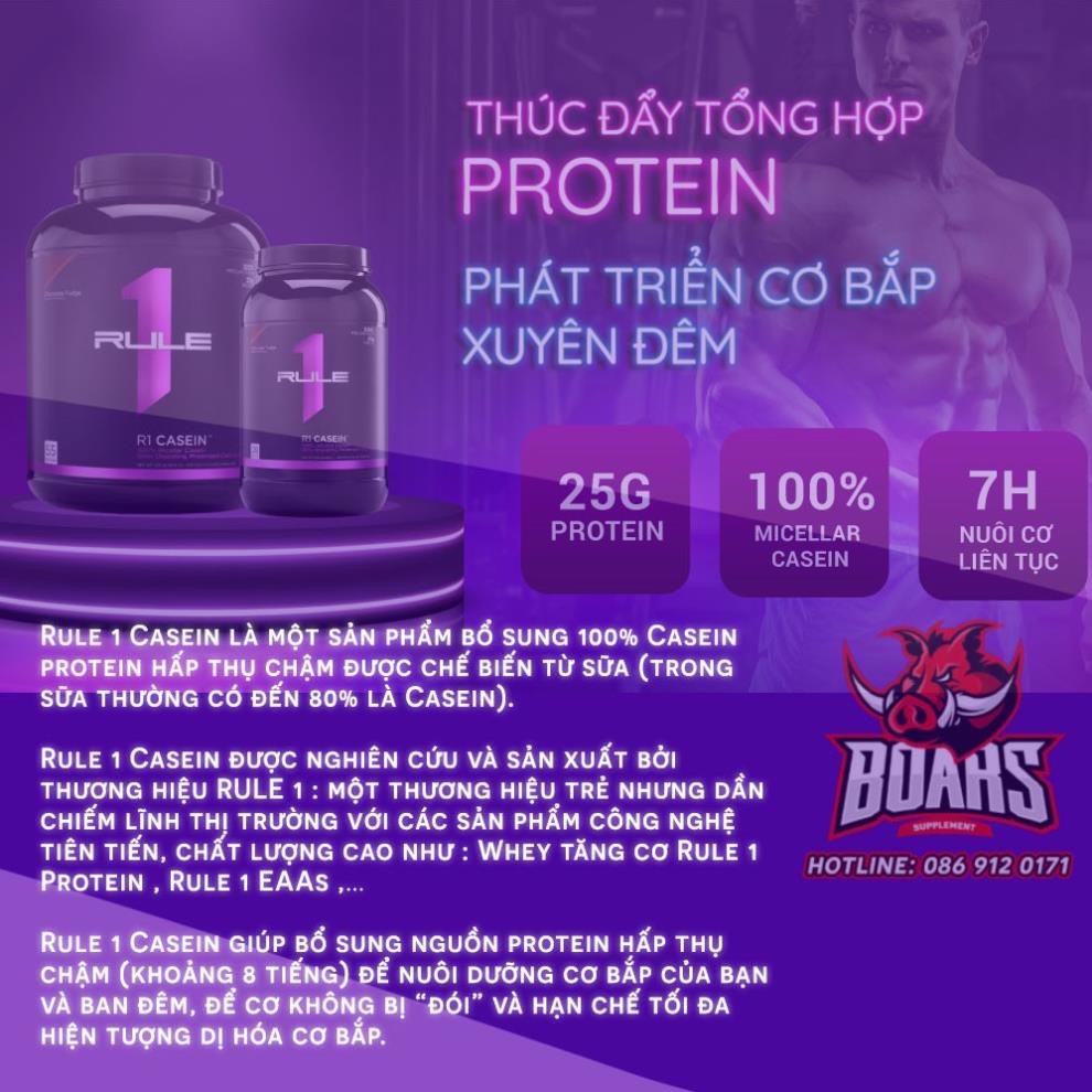 NUÔI CƠ BAN ĐÊM - RULE 1 CASEIN 4LBS - PROTEIN HẤP THU TRẢI DÀI, CHỐNG DỊ HOÁ CƠ