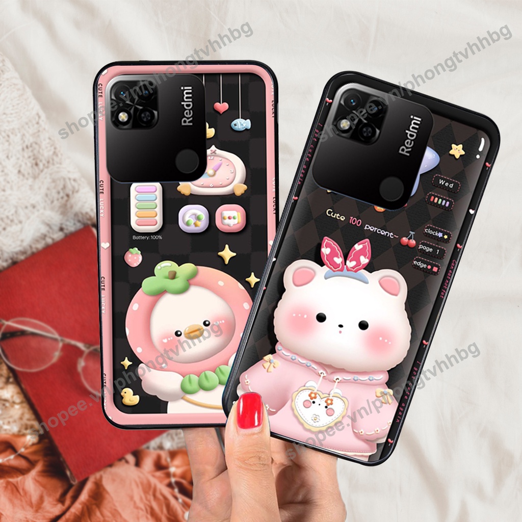 Ốp lưng Xiaomi Redmi 10A gấu,thỏ trắng , đồng hồ dễ thương cute cực đẹp