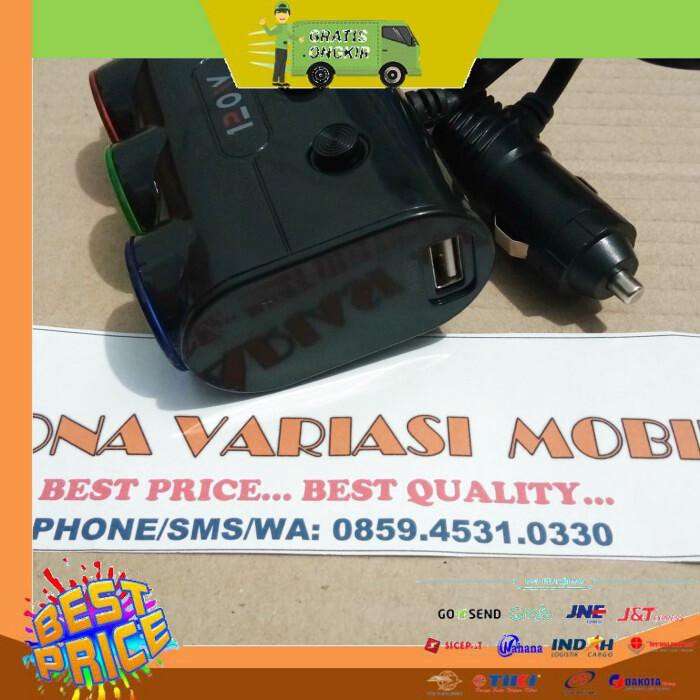 Ổ Cắm 3 Cổng USB Cho Xe Hơi Màu Đen
