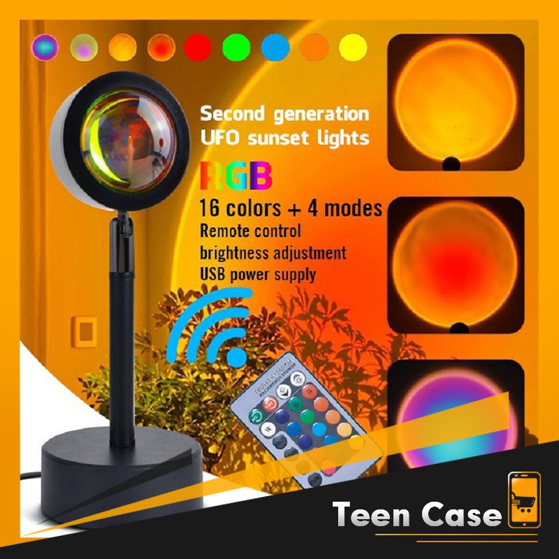 Đèn Hoàng Hôn Siêu Hot TIK TOK, Đèn Chụp Ảnh Sống Ảo Sunset Kèm 4 Miếng Phim Đổi Màu,Trang Trí Phòng Ngủ
