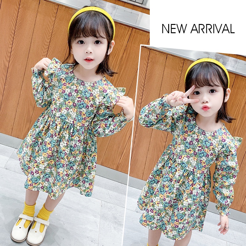 Đầm Cotton Thời Trang Mùa Thu Xinh Xắn Dành Cho Bé Gái