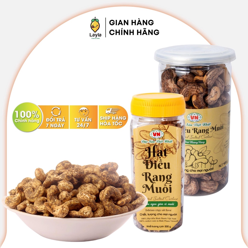 Hạt điều rang muối Bình Phước nguyên hạt Việt Nhật loại 1 cao cấp đậm vị HDRM00