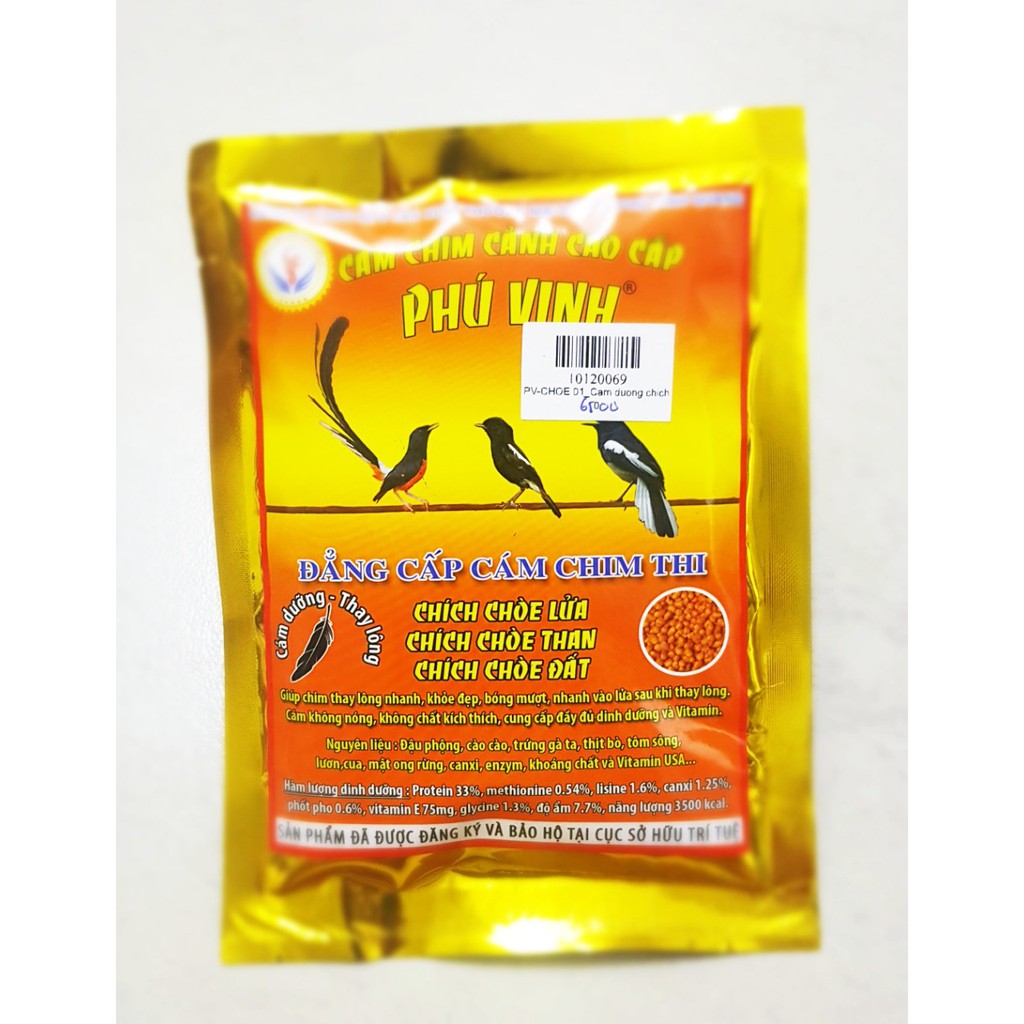 THỨC ĂN CHÍCH CHÒE THAN LỬA PHÚ VINH 200G CAO CẤP CÁM DƯỠNG THAY LÔNG VÀ CÁM CĂNG LỬA
