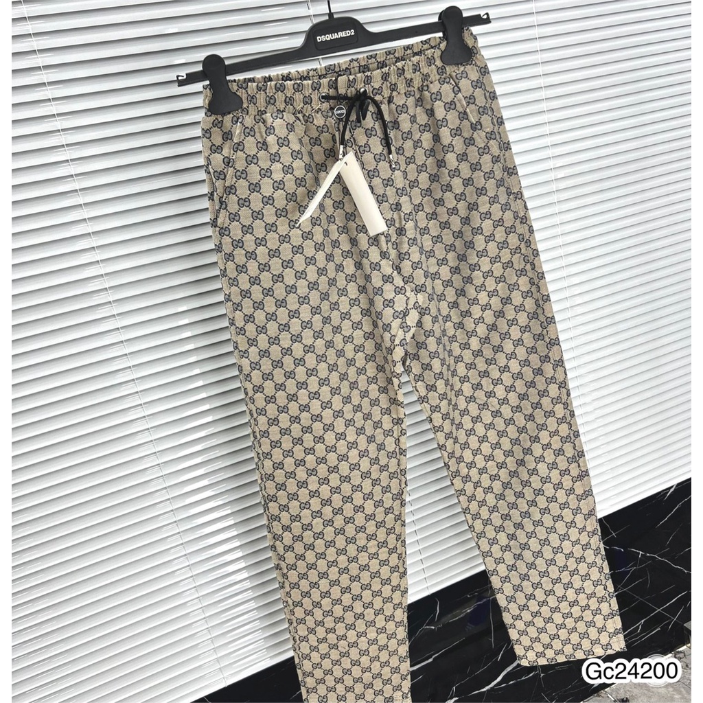 Quần Dài Nam Gu.cci Ống Xuông Cao Cấp - Quần Nỉ Dài Gc Họa Tiết Logo Chất Vải Cotton Thô Xuất Sịn DT STORE MENWEAR