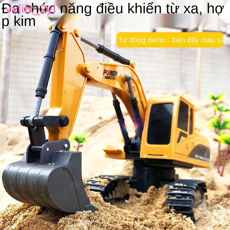 Xe kỹ thuật điều khiển từ xa, máy xúc có thể sạc lại, đồ chơi điện trẻ em, nạo vét xoay 360 °, bé trai và cô gá