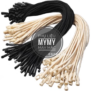 Dây tag treo nhãn mác Sợi Cotton - 100 Sợi Kem Trắng Đen