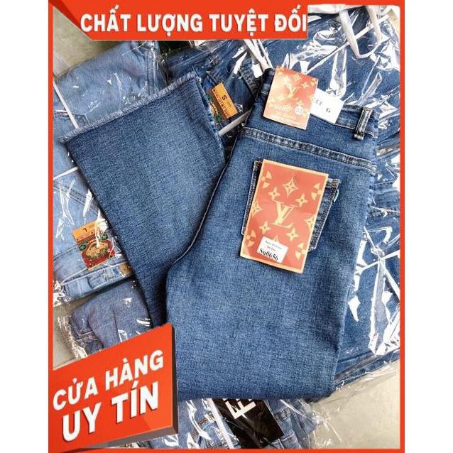 Quần jeans ống loe lửng 9 tấc 3 màu(đen-xanh nhạt-xanh đậm)  ྇ *