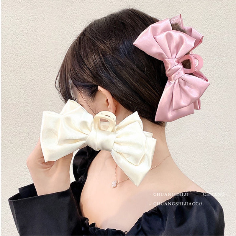 Kẹp Tóc Nơ Màu Sắc Đơn Giản Phong Cách Hàn Quốc