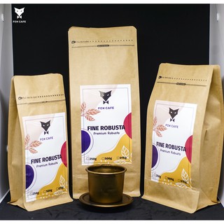 Cà phê Fine Robusta Cao Cấp, FOX CAFE đặc sản, thích hợp làm quà tặng đồ uống, 250g 500g 1kg