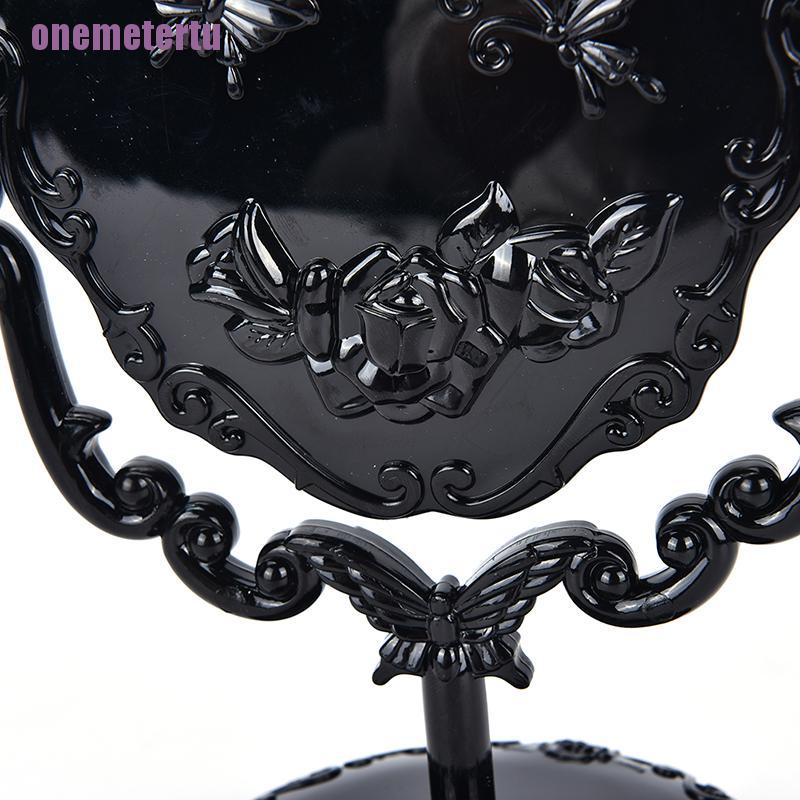 [MET] Gương Trang Điểm Để Bàn Màu Đen Có Thể Xoay Được Phong Cách Gothic Cho Nữ