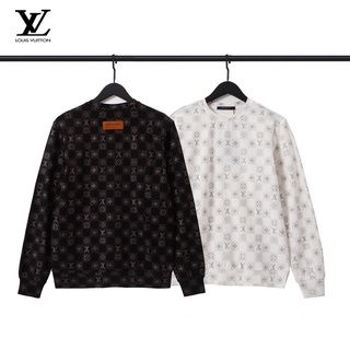 Lv Áo Thun Cotton Tay Dài Cổ Tròn In Họa Tiết Thời Trang Cho Nam Và Nữ
