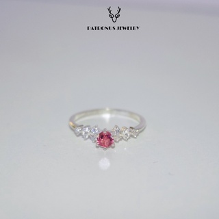 Nhẫn tourmaline hồng viền đá nthf22a patronus