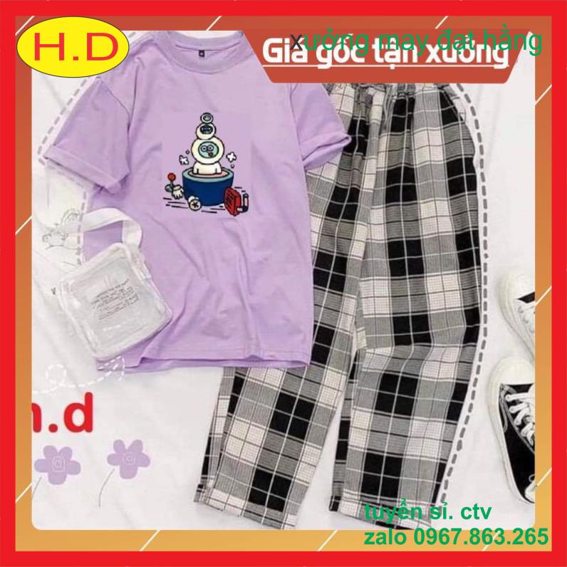 [Mã FAMARAL1 giảm 10K đơn 50K] Sét áo người ngoài tinh + quần kẻ