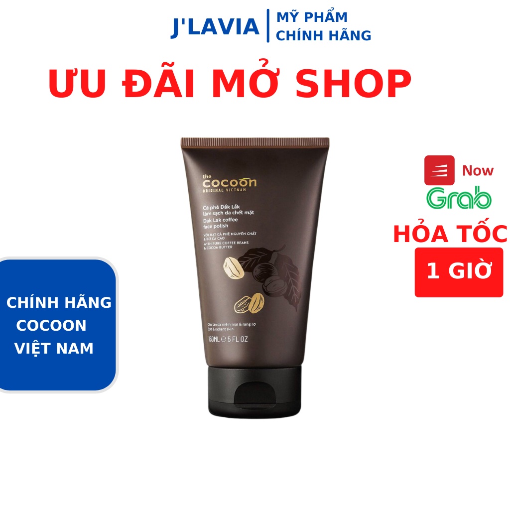 Cà phê Đắk Lắk làm sạch da chết mặt cocoon 150ml (Dak Lak coffee face polish)