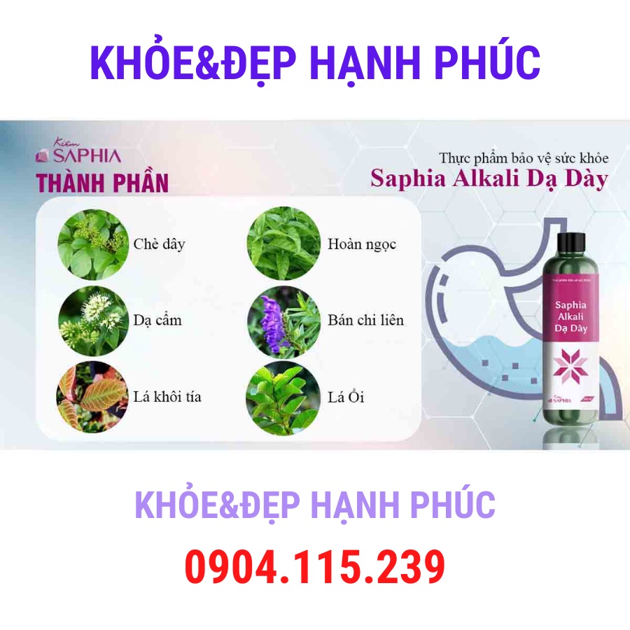Kiềm dạ dày, đại tràng Saphia Alkali DD – 300 ml/chai