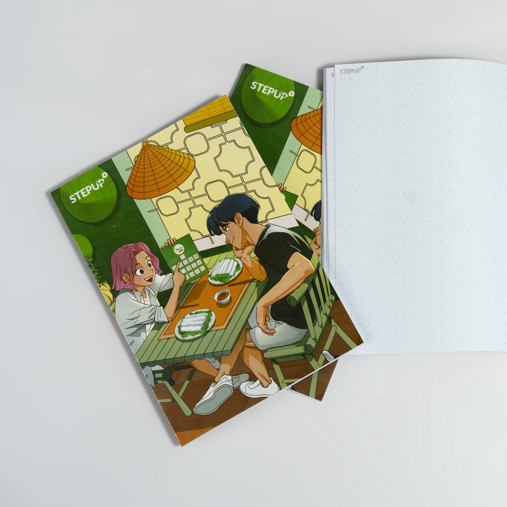 Sổ tay ghi chép Step Up English - 80 trang khổ A5 in hình cute
