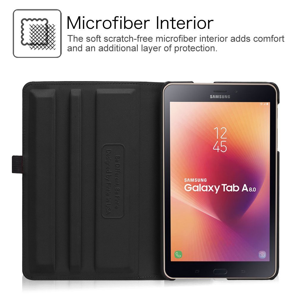 Bao da màu trơn có chức năng đóng mở tự động cho Samsung Galaxy Tab A 8.0 (SM-T380 / T385) 2017