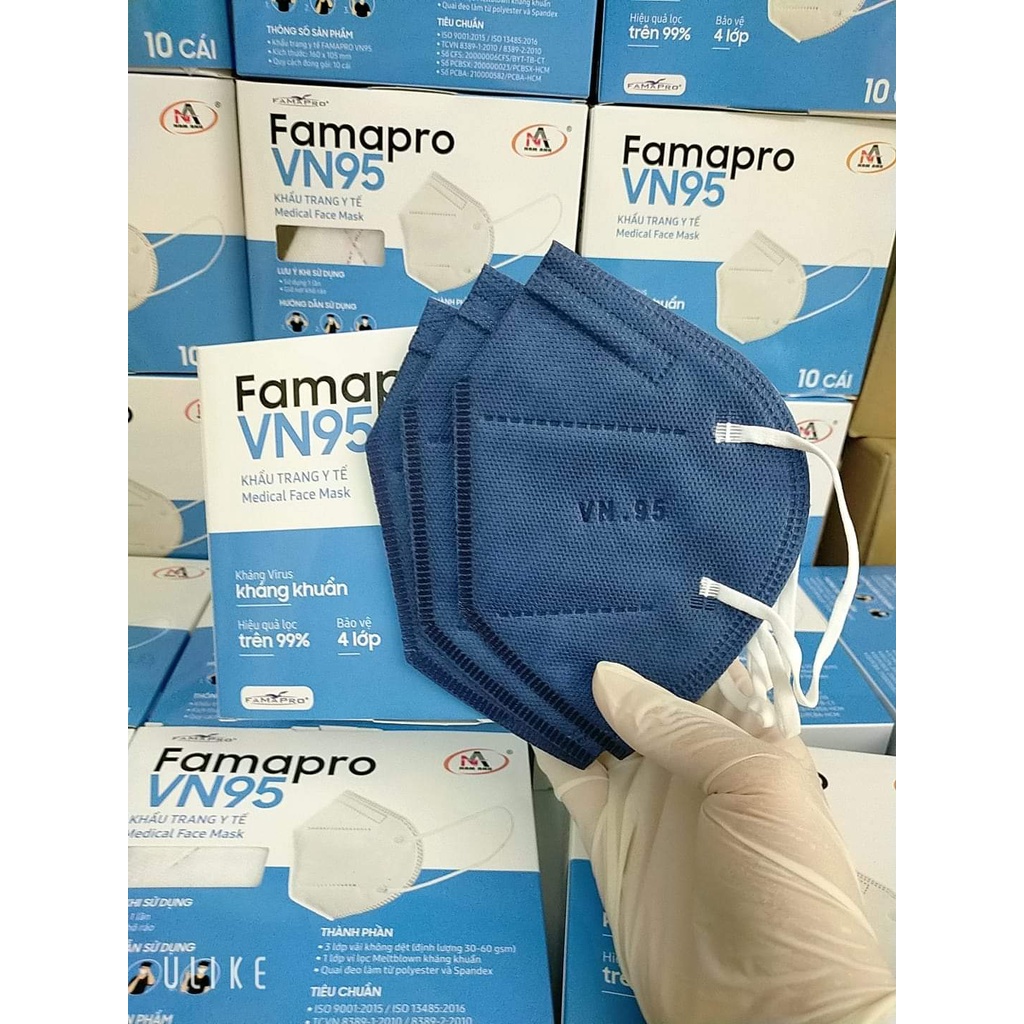 FAMAPRO Khẩu trang N95 chính hãng,công nghệ nhật bản, khẩu trang y tế 4 lớp, kháng khuẩn chống bụi siêu mịn
