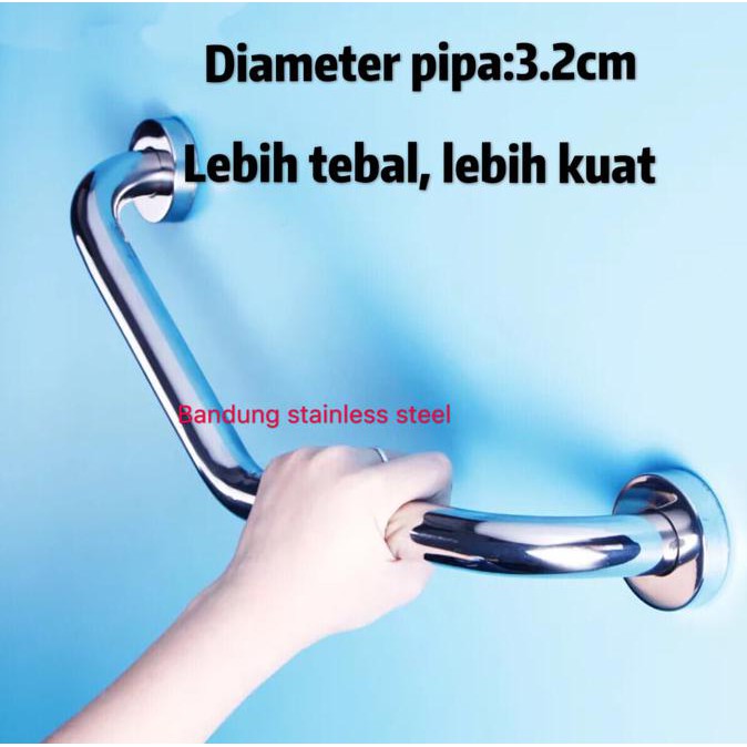 Tay Nắm Cửa Phòng Tắm Bằng Thép Không Gỉ 304 40cm Linda987 3.2 Sus