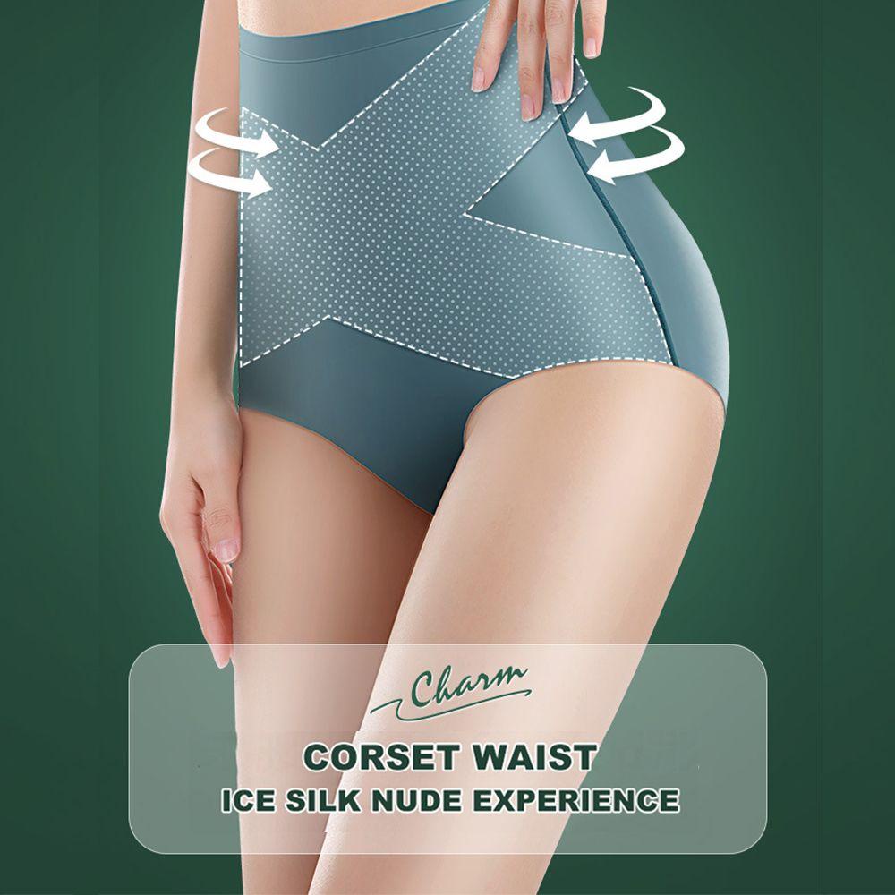 Quần Lót Lụa Lạnh Không Đường May Lưng Cao Thời Trang Dành Cho Nữ