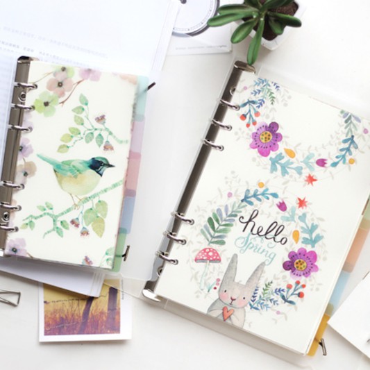 Bộ 5 Trang Lưu Niệm 6 Lỗ Khổ A5 A6 Thiết Kế Hình Xinh Xắn