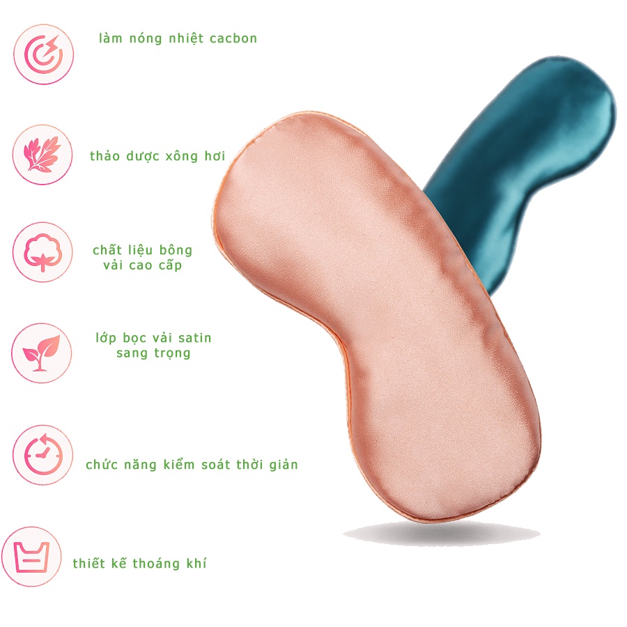 Túi chườm mắt thảo dược điện Naheca giúp làm giảm nhức mỏi mắt, quầng thâm mắt, bổ sung dưỡng chất cho da mắt